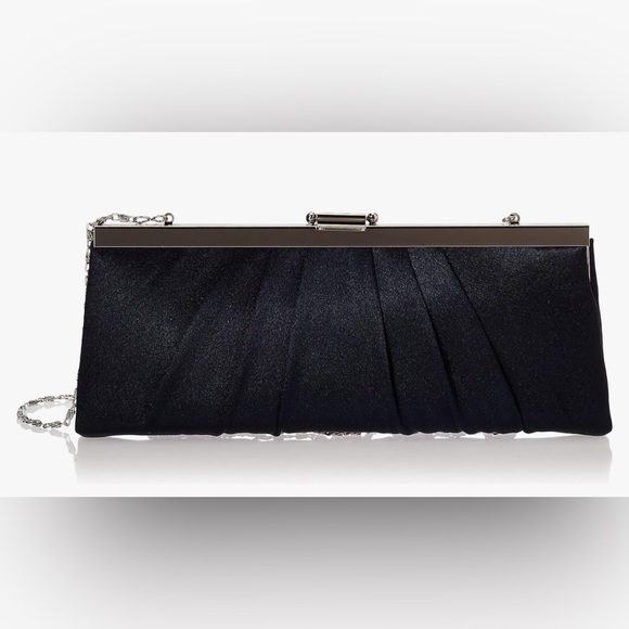 Jessica McClintock Women's Blaire Satin Frame Evening Clutch Handbag - Picture 2 of 6